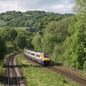 IMG 2147

EMT class 222 Meridian no. 222005 approaches Duffield on a Sheffield to London St Pancras service. 
30/5/2017