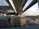 Airy top deck view facing forwards whilst on the M4 to London.