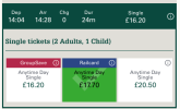 GWR options, including two more expensive choices