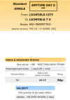 BRFares reference screenshot, showing the correct discounted price of a Lichfield ticket.