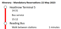 Itinerary rendered on TrainSplit PDF E-Ticket