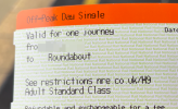 Photo of a paper ticket as described above