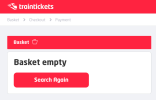 traintickets.com refuses to allow the tickets to be purchased