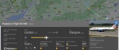 FlightRadar24 data - est. altitude 12,125ft over Buckinghamshire