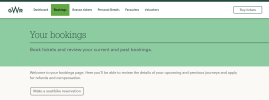 Screenshot of the GWR website showing Your bookings and a button to Make a seat/bike reservation below it