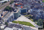 Google Maps aerial photograph of Blackburn Premier Inn, station and cathedral