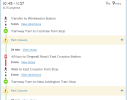 TfL journey planner showing trams running to Centrale.