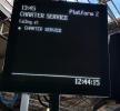 Platform display at Edinburgh station showing Calling at: Charter Service