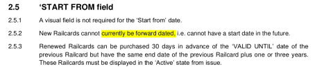 New Railcards cannot currently be forward dated, i.e. cannot have a start date in the future.