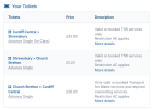 Standard class Advances on the return trip, first class only on the outbound