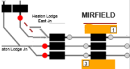 Amended map of Mirfield station, now showing the middle line that has no platform