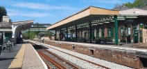 Okehampton Station looking west 1 June 2021. platform 2.JPG