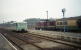 19960411 GRUNOW - 202 254 heads for Königs Wusterhausen, while 772 107 waits with RB5505 to Co...jpg