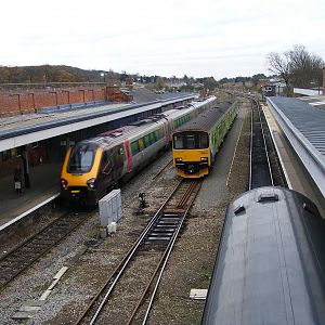 220, 150014 and 158 at Worcester Shrub Hill