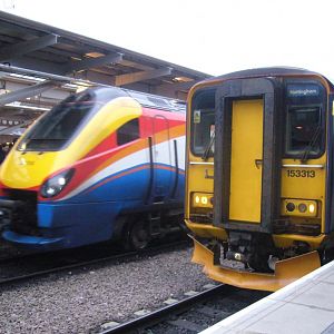The old and the new Meridian222 and class 153