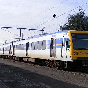A 6 car X'trapolis train at the Newport Workshops.