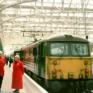 An 87 in Platform 10 of Glasgow Central, about to propel me to Euston.  Unfortunately, I can't remember which one.  (May 2002 - 3 days after the 90)