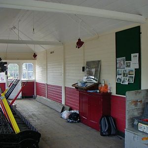 2008, August. 1st floor after cleaning and repainting, and with work continuing on the lever frame.