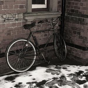parked up bike awaiting passenger or railwayman