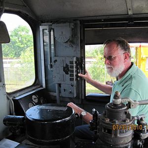 Me at the controls of PRR-9408 EMD class ES-6 model SW-1.