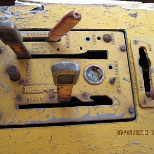 Close up - controls of a Plymouth JLB Type 2  18 ton switcher.