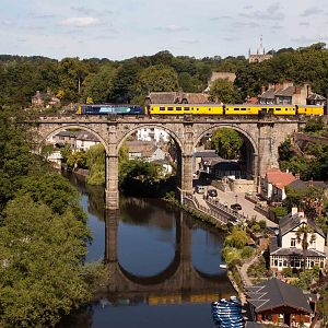 The first sighting of 2Q88 was as it pulled out over Knaresborough viaduct.