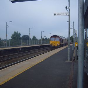 A Class 66 passing Warwick Parkway. It's a rubbish shot, but my only one of a 66 in action.