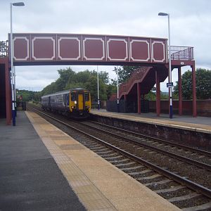 156 443 passes Blaydon, heading east.