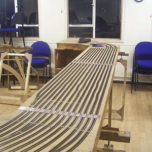 Members of Bouville Model Railway Club have now put most of the N Gauge track on all the boards and we soon be stating on the shed