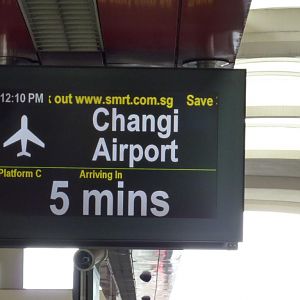 Singapore airport rail link info board
