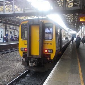 156484 at Huddersfield. This train was the 10:42 from Stalybridge.
