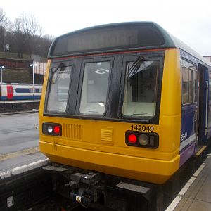 142049 at Sheffield, waiting to work the 14:15 service to Manchester Piccadilly, which we took all the way. Its just unfortunate for us that it was a