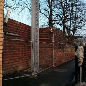 North stanchion opposite east end of platform 1, Huyton. Situated on pathway leading from platform 4, Huyton.