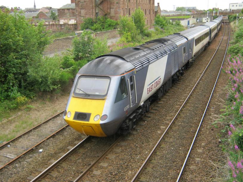 43295 on the rear of an Aberdeen- King's Cross train at Arbroath.