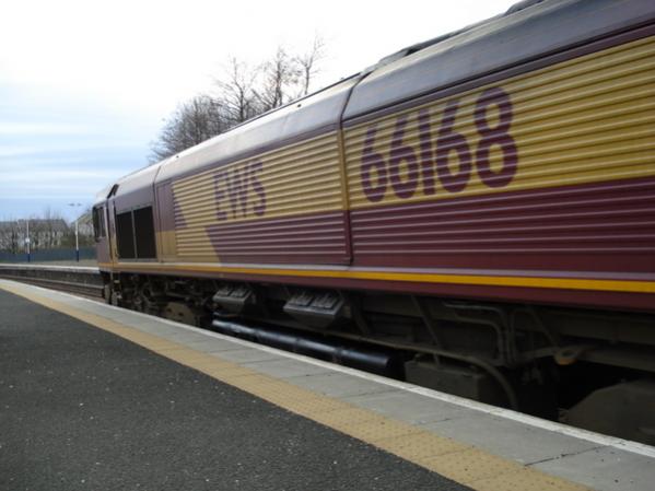 66168 on a Coal Train through Dunfermline