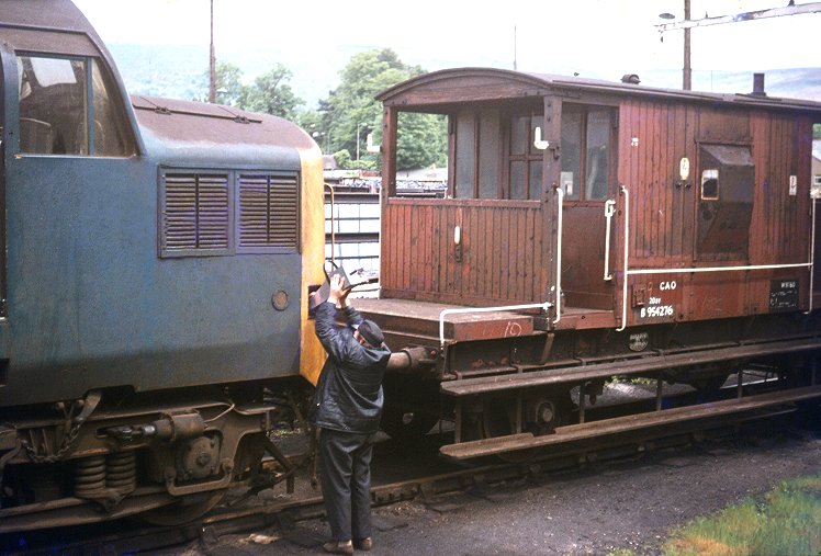 Aberdare 1982 sanding a 37 ready for a tough wet trip up to Tower Colliery