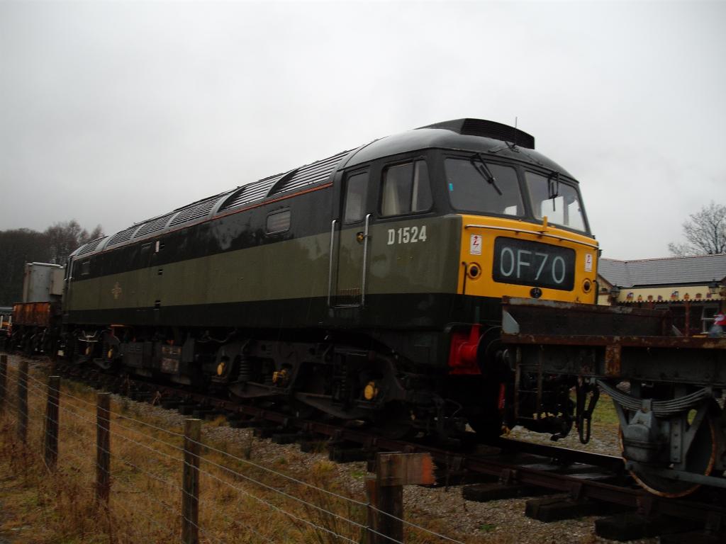 Class 47 no. D1524/47004 parked in a siding at Bolton Abbey. This loco is ex EWS Heritage Fleet and was the oldest class 47 working on the main line f