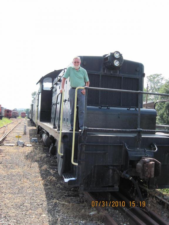 Me on the front of PRR-9408 EMD class ES-6 model SW-1.