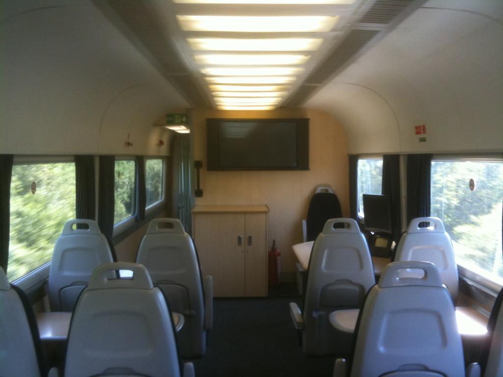 Presentation area on the New Measurement Train - one of the seldom used corporate facilities in the rake.