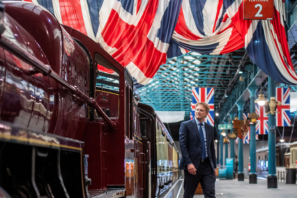 Grant Shapps with a steam train.