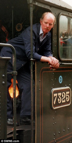 Britain's longest serving train driver Bruce Parkin pictured in 1995