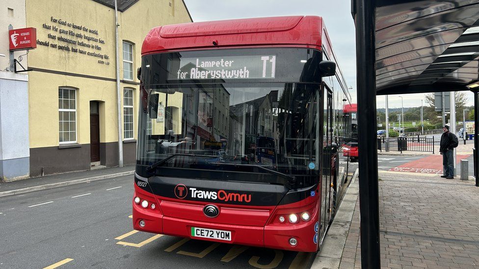 A Traws Cymru bus that went from Aberystwyth to Carmarthen